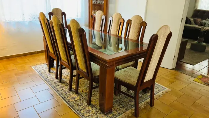 Mesa de jantar retangular de alto padrão 