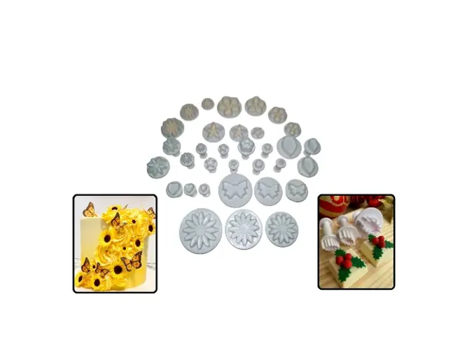 Cortador Ejetor Pasta Americana - Biscuit - Cupcake - Kit 33 peças