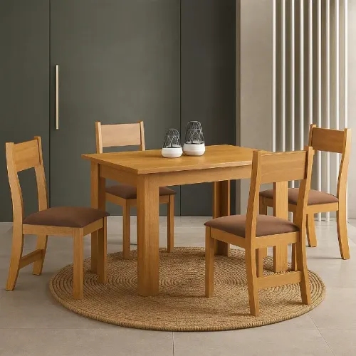 Mesa de Jantar Palace com Cadeiras Brisa Bombom (PRODUTO NOVO DE FÁBRICA)