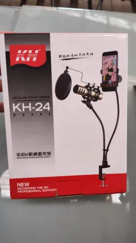Suporte Articulado Braço Celular e Microfone Mesa