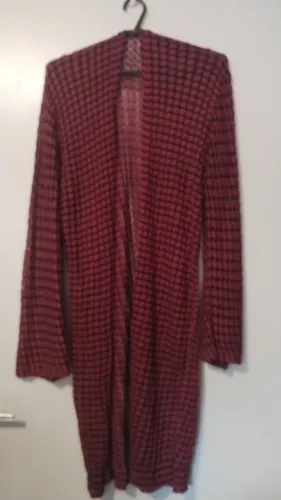 Cardigan longo vermelho