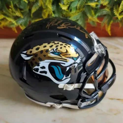 MARK BRUNELL mini capacete autografado NFL Jacksonville Jaguars com certificado JSA
