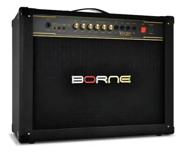 Amplificador Borne Vorax Studio 12100 Transistor para guitarra de 100W cor preto/dourado