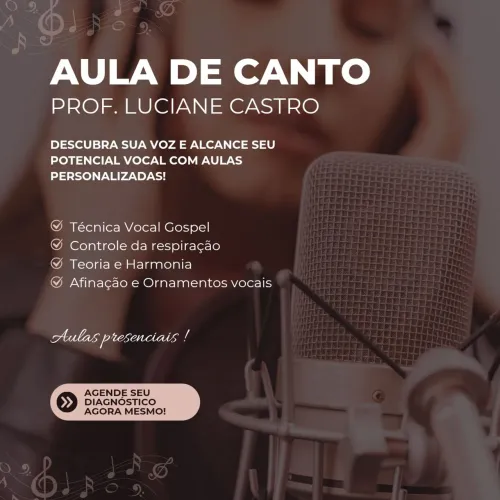 Aulas de Canto individuais e presenciais