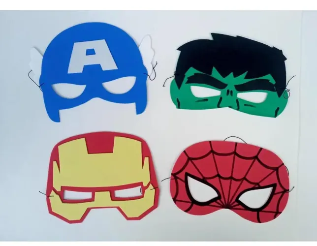 25 Máscaras Heróis em EVA para festas e eventos