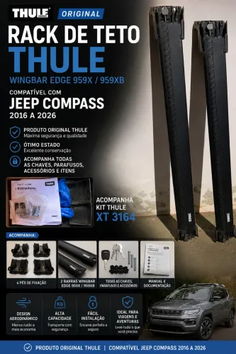 Rack teto Thule Wingbar Edge 959X / 959XB compatível com Jeep Compass