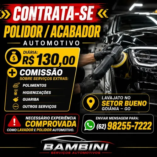 VAGA POLIDOR/ACABADOR carro.<br>VAGA POLIDOR/ACABADOR carro