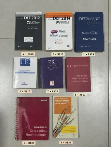 LIVROS MEDICINA, FARMACOLOGIA E ORTOPEDIA - A PARTIR DE R$10