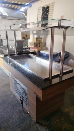 Balcão buffet  expositor de alimentos frios 