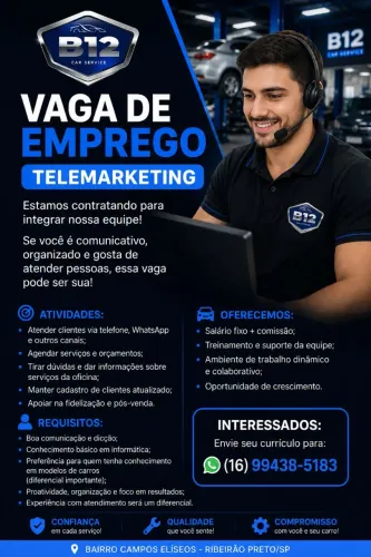 VAGA DE EMPREGO - Telemarketing