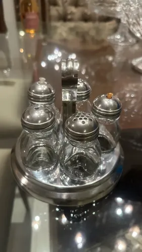 Galheteiro 5 peças inox