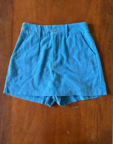 Saia de linho azul