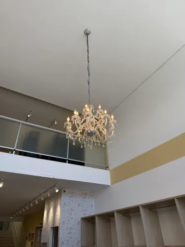 Lustre grande clássico com cristais