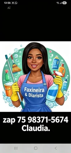 Faxineira ou diarista à disposição.