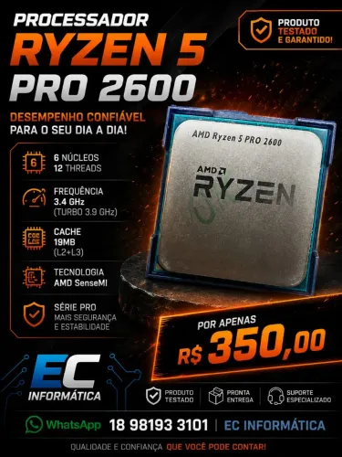 Processador Ryzen 5 Pro 2600