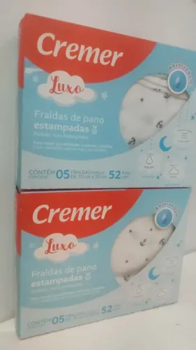 Fralda de pano Cremer luxo estampada - kit ou unidade