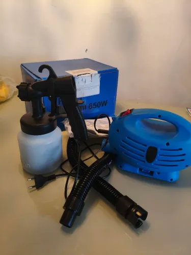Pintura Rápida e Eficiente! ?*<br>- Pistola pulverizadora portátil com compressor