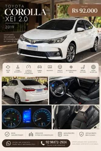 Toyota Corolla XEI 2.0 Flex 16V Aut. 2019