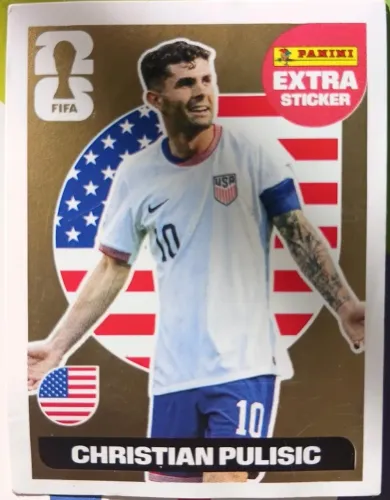 Figurinha da Copa 2026 lendaria OURO Christian Pulisic USA - gold