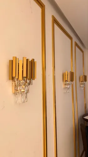 KIT 3 ARANDELAS | DOURADO + CRISTAL