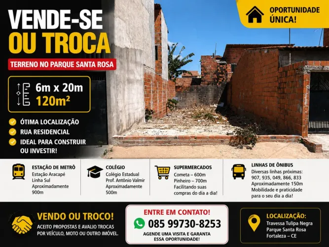 TERRENO À VENDA - PARQUE SANTA ROSA | FORTALEZA-CE