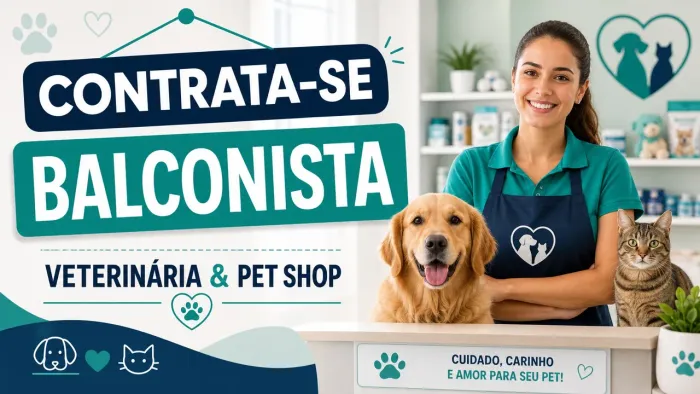 Balconista veterinária e pet shop