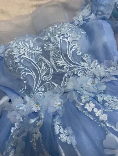 Vestido debutante azul senerity (aceito proposta