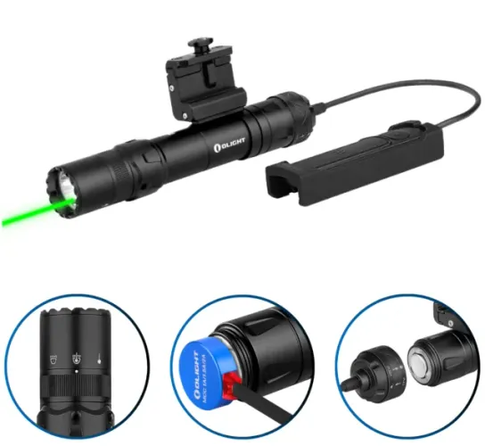 Lanterna Olight Odin GL 1500 Lúmens 215 Metros Laser Verde - Preta