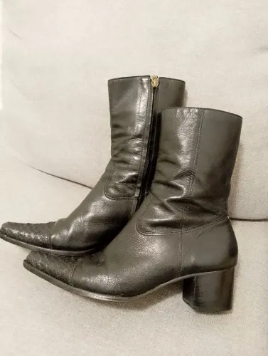 bota feminina invitto couro legítimo preta