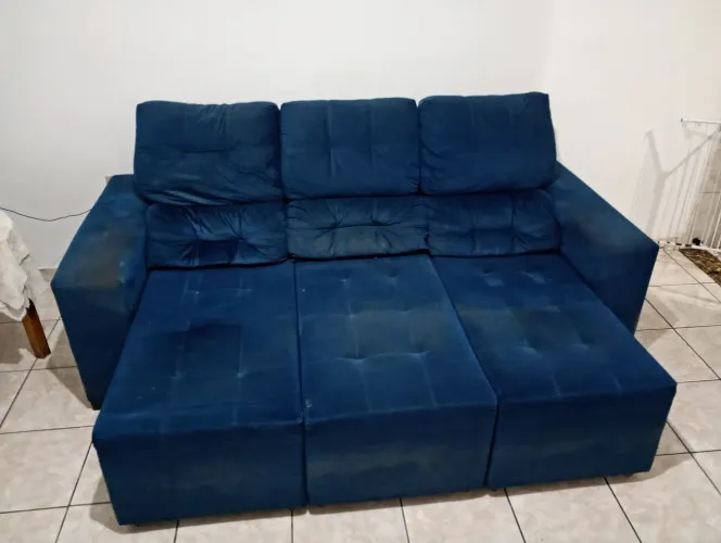 Sofá retrátil azul grande 2.20 cm 