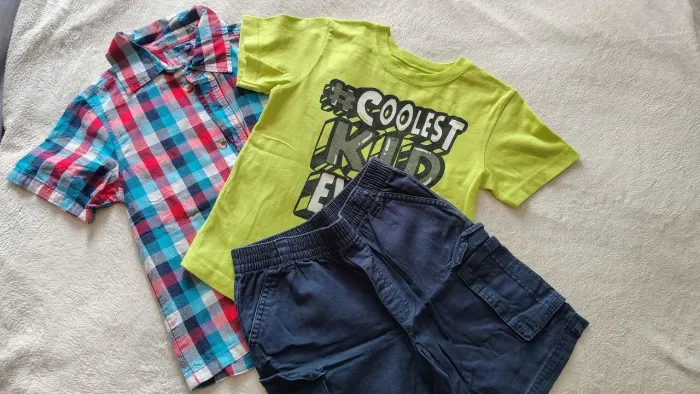 Conjunto 3 peças 4 anos xadrez camisa polo bermuda