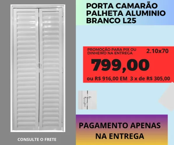 porta camarãoo alumínio modelo palheta - perfil 25