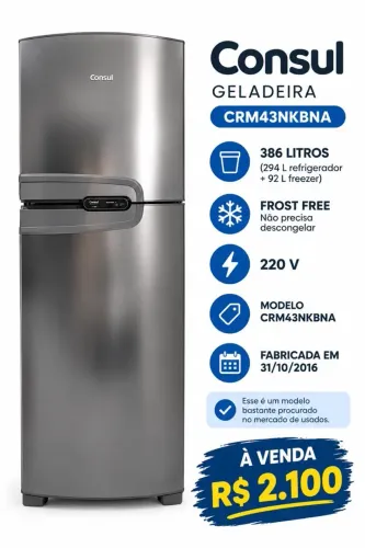 Geladeira cônsul frost free 386L