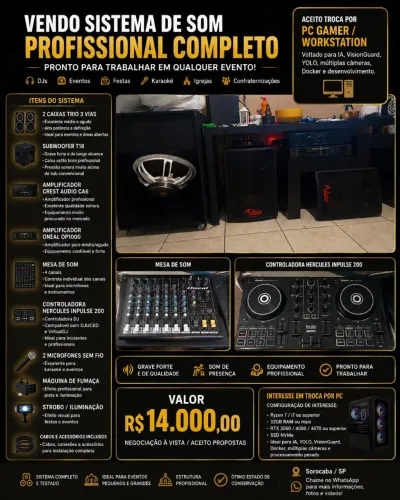 Som completo para eventos