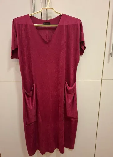 Vestido em suede com bolsos laterais Tam P