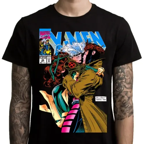 Camisa X-Men: Vampira & Gambit. Tamanho GG - Marca Siricotico Shirts