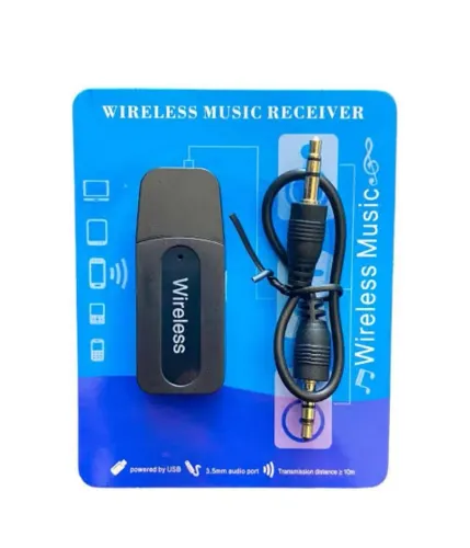 Receptor Bluetooth USB P2 Adaptador Áudio Wireless 3.5mm para Carro Som PC Auxiliar Música
