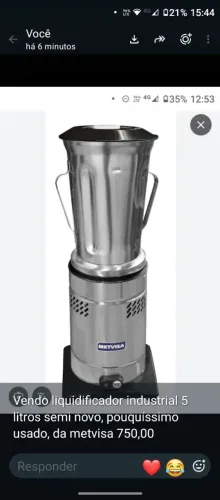 Liquidificador industrial metvisa 5 litros 