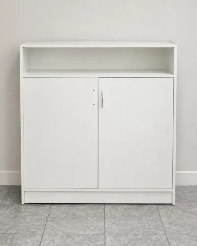 Armário Multiuso Branco com 2 Portas e Nicho Superior