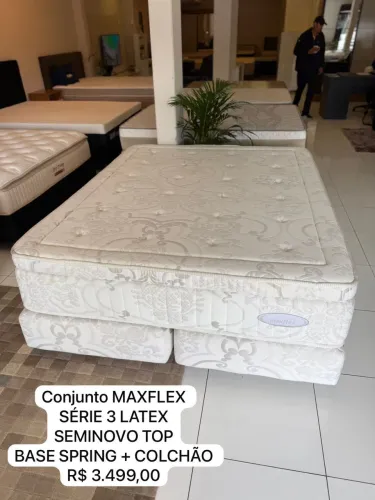Conjunto MAXFLEX QUEEN LÁTEX SEMINOVO TOP - Entrego! 