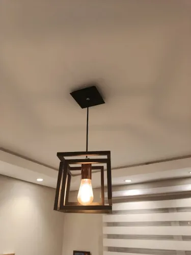 Luminária pendente cubo metal