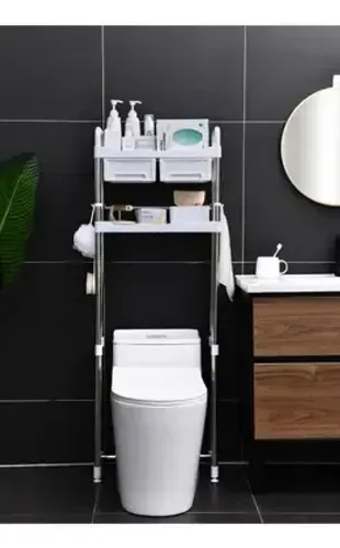 Rack Para Banheiro Privada Vaso Sanitário 2 Prateleiras Multiuso