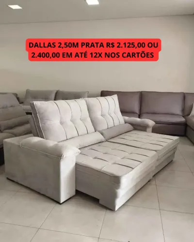 Sofá retrátil e reclinável novo 2,50 metros 1 ano de garantia