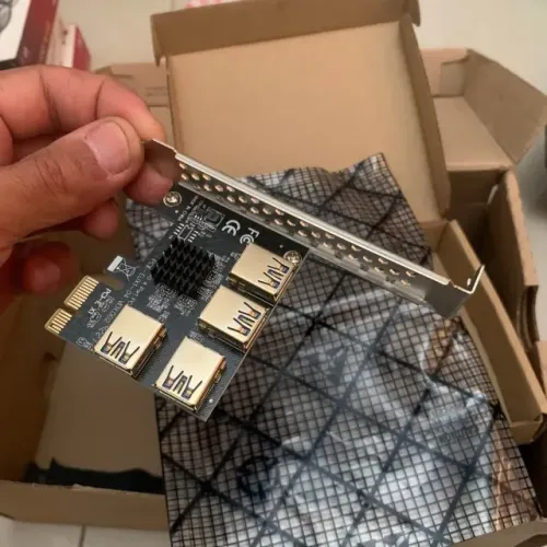Placa expansão PCI-E portas USB rig mineração Nova minerar Bitcoin cripto btc Desktop pc