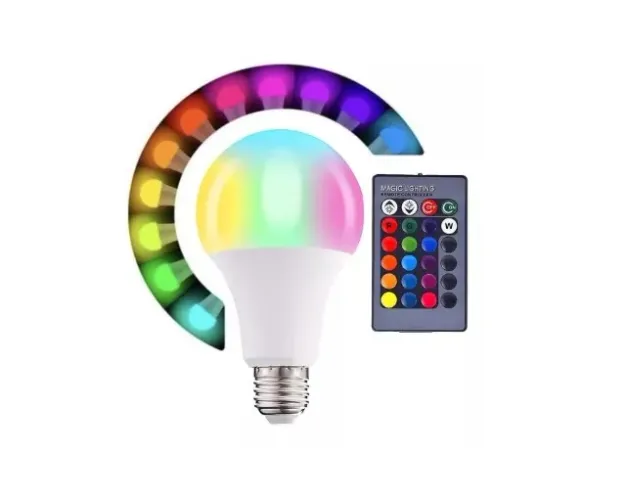 LÂMPADA DE LED RGB C/ CONTROLE 12W LK-RGB-12W