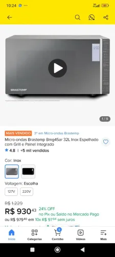 Microondas e grill Brastemp Semi novo (exposição) 220v ótimas condições