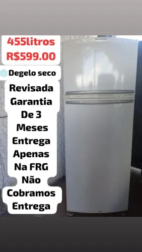 Geladeira Brastemp 455litros Degelo seco revisada garantia de 3meses entrega apenas na FRG