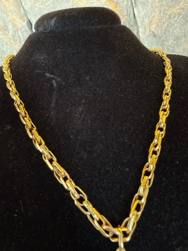 Cordão de ouro 18k top grosso elo duplo 18.5g
