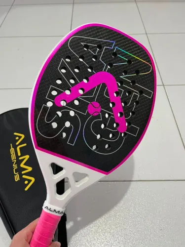 Raquete Beach Tennis Alma Genius Skagen 3K Carbono - Rosa