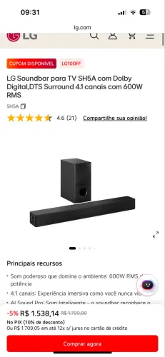 Soundbar LG sn4